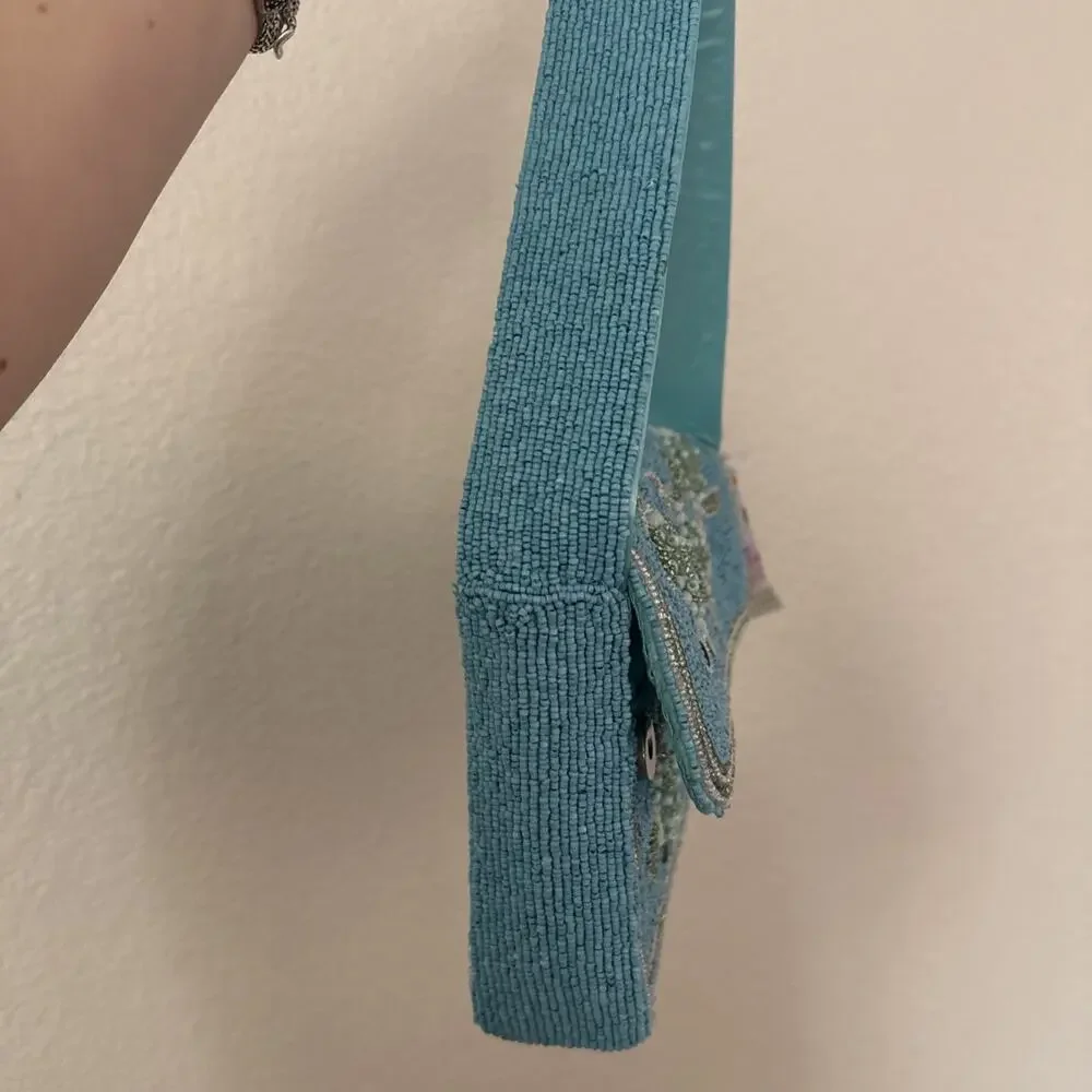 Handmade Turquoise Turtle Viral Beaded Bag RARE Shoulder Bag